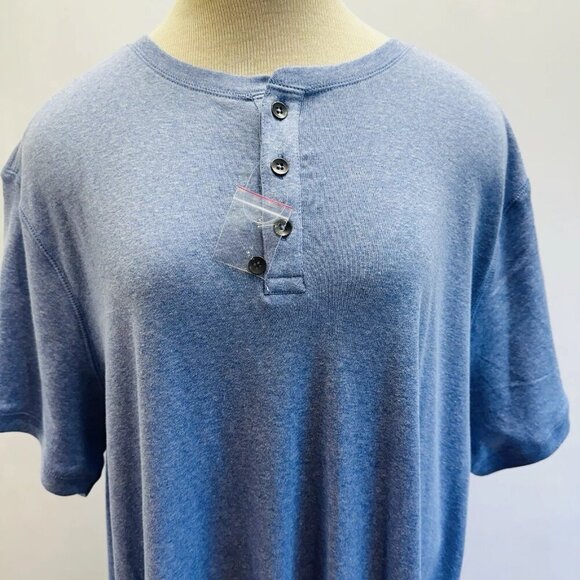 NEW APT. 9 Men Pullover Short Sleeve Crew Neck Partial Button Red Shirt Size XXL - Picture 3 of 9